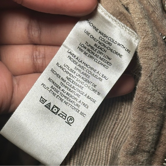 We The Free People Luna Cozy Lagenlook Quilted Puffer Neutral Bomber Jacket S - Picture 11 of 15